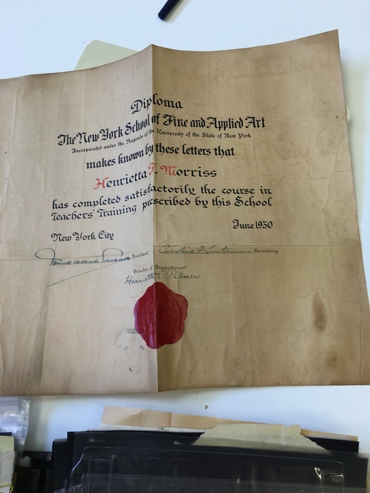 Henrietta Morriss Diploma