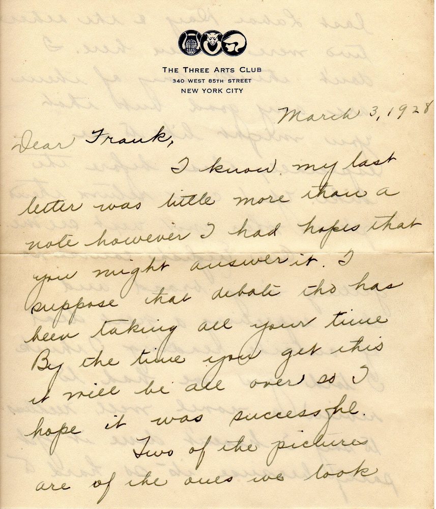 Henrietta Morriss to J Frank Young, 3 March 1928 