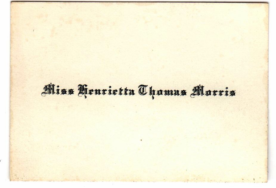 Henrietta Morriss Calling Card 