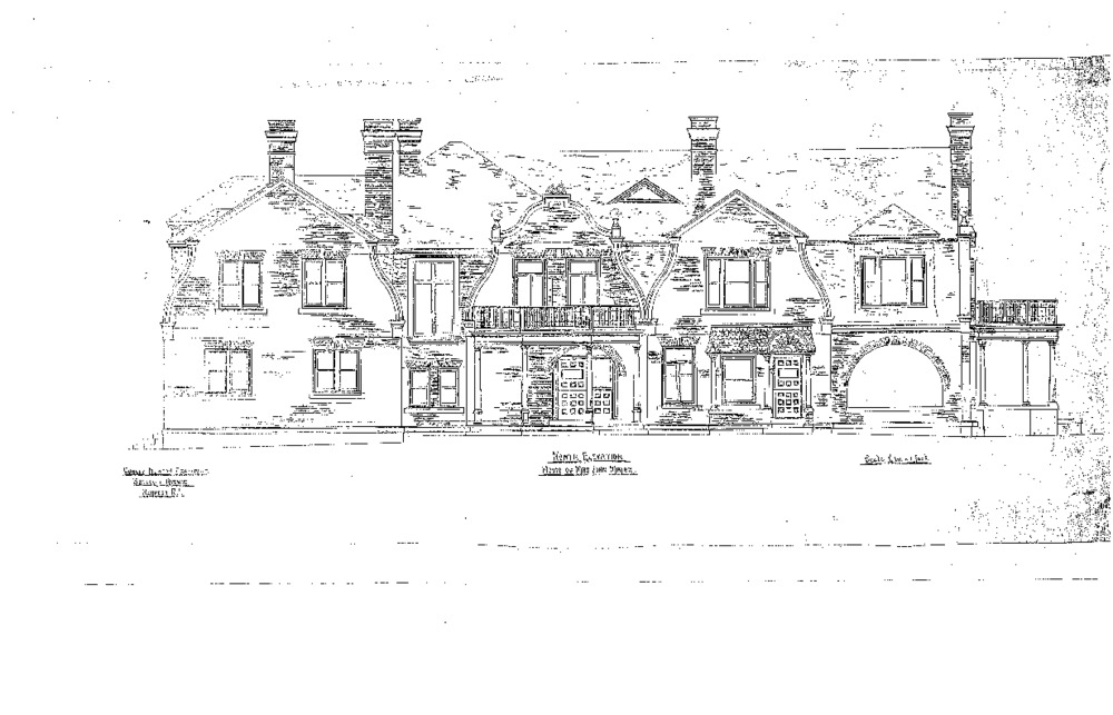 Blueprints of the Birch Mansion drawn by architect Dudley Newton.